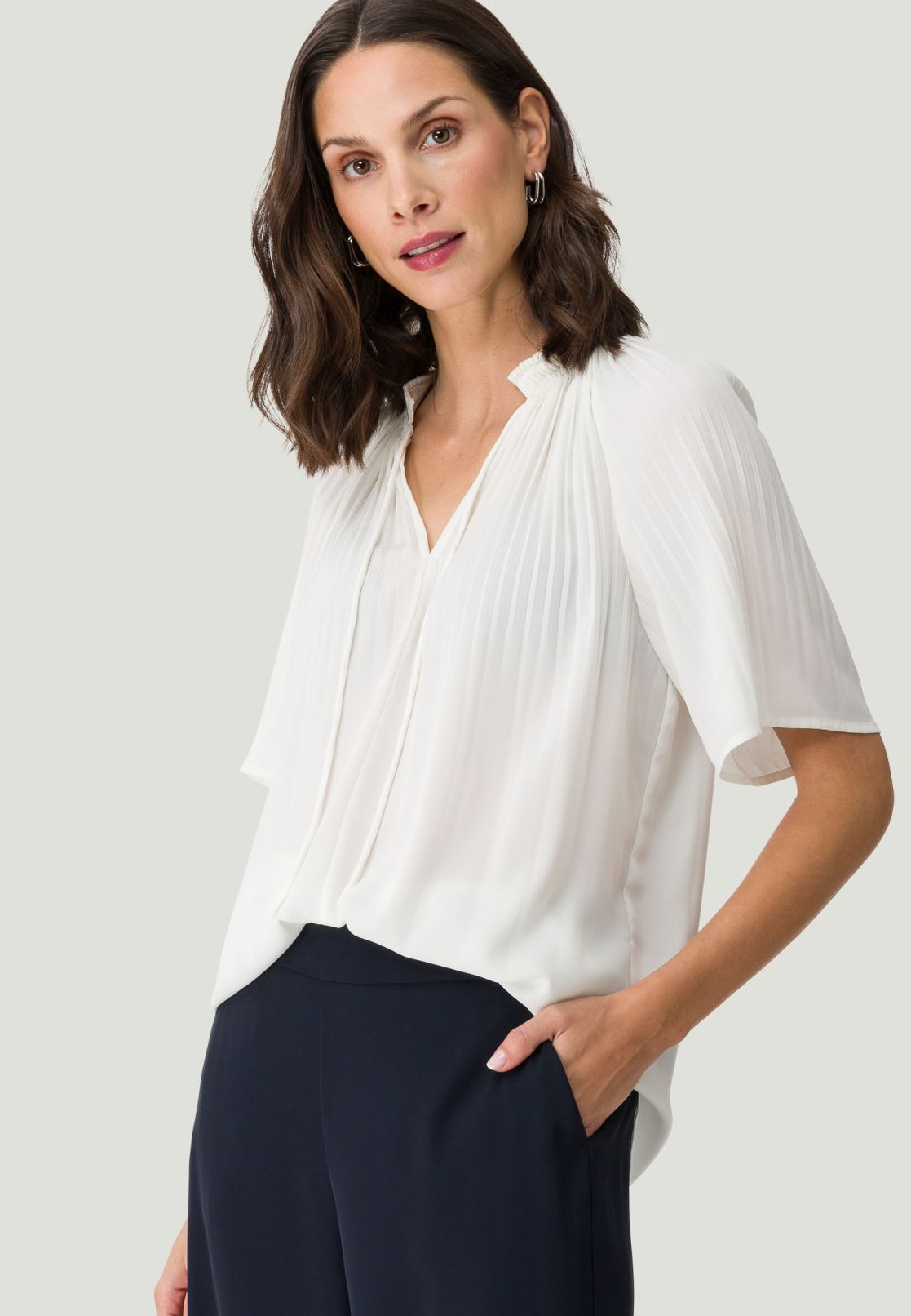 Bluse mit Falten
