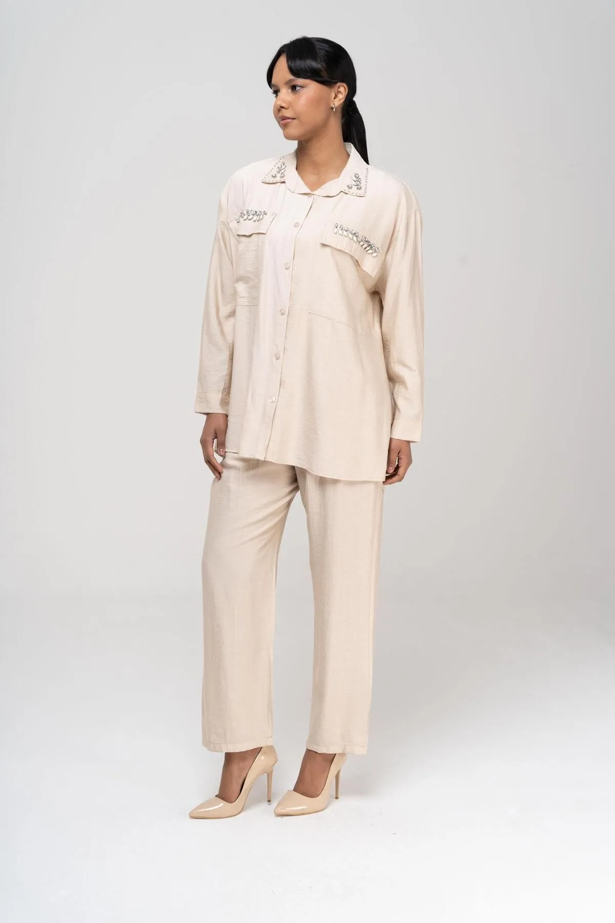Olcay  Zweiteiler - Beige - Relaxed Fit