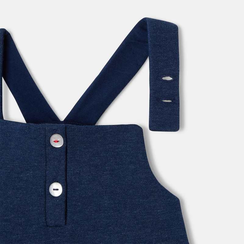 Robe à bretelles en molleton bleue bébé fille Absorba