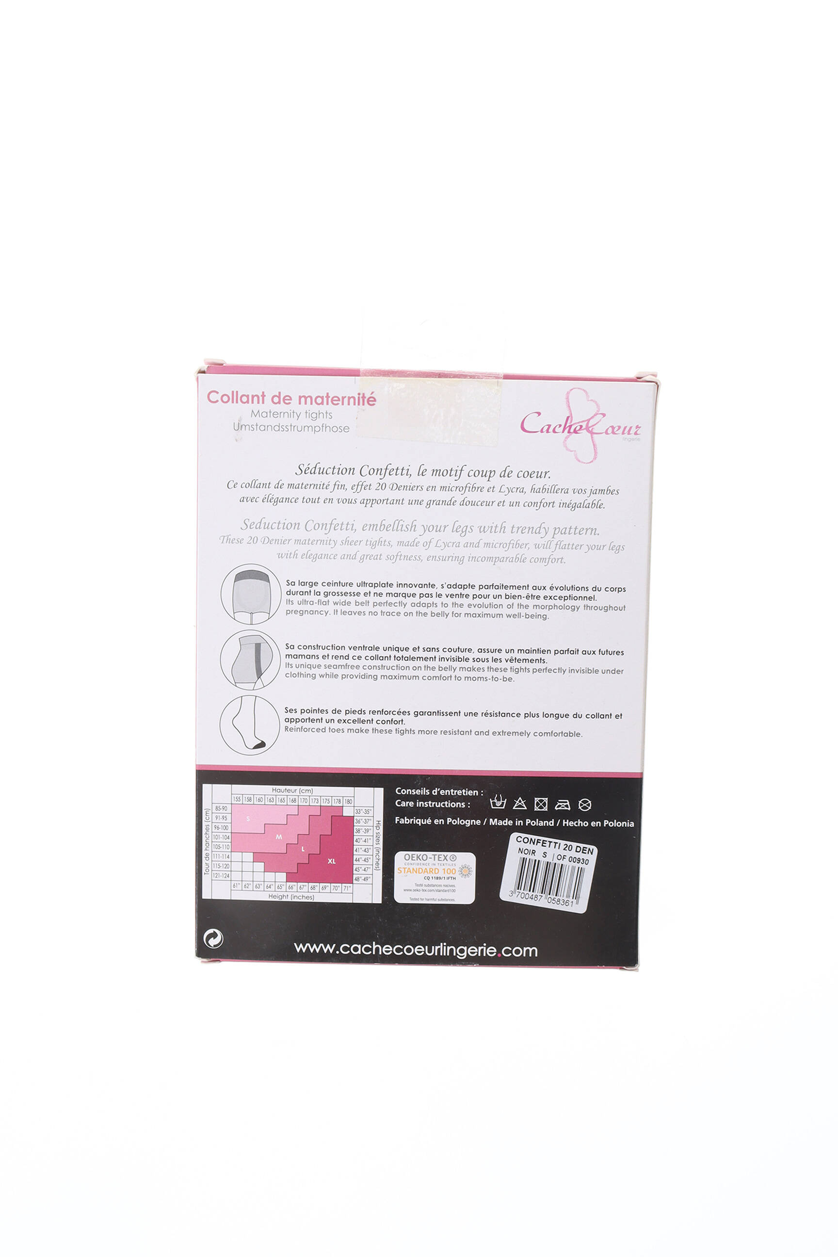 Cache Coeur Lingerie Maternite Femme couleur noir