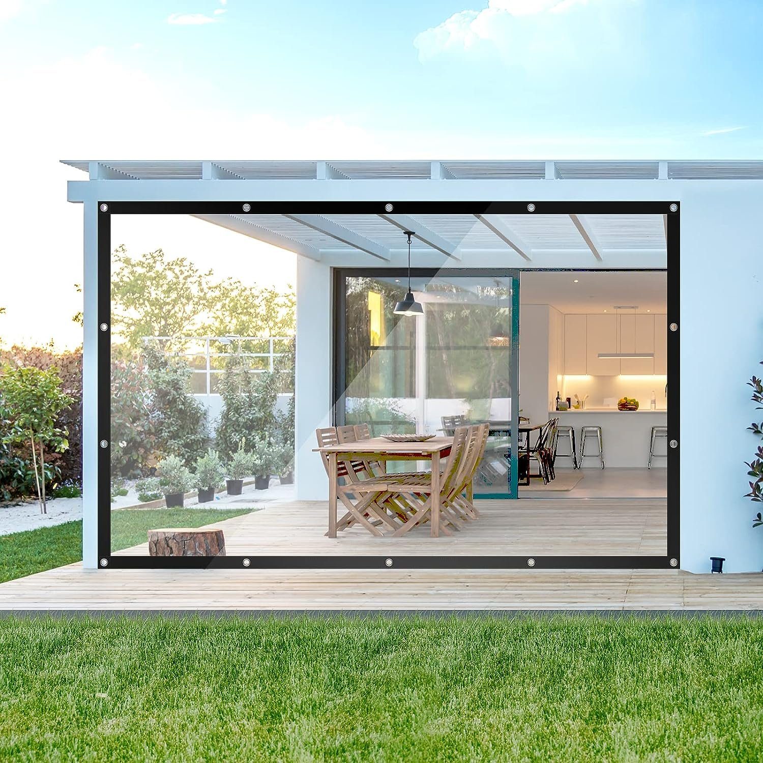 Woltu Gartenmöbel-Schutzhülle (1-St), PVC Plane 380g/m² mit Ösen und Seil