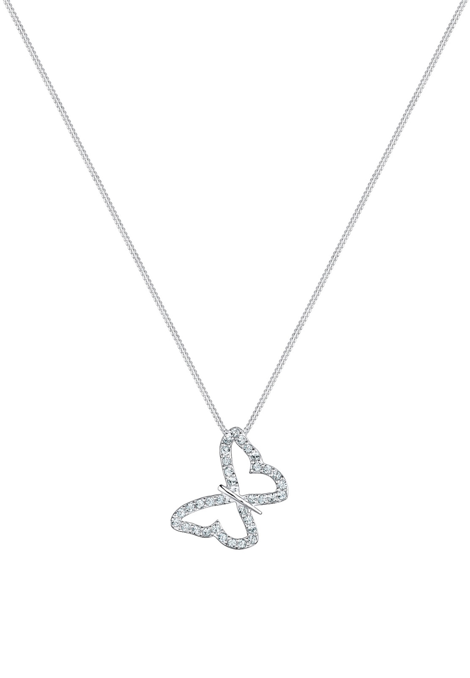 Collana da donna Elli con farfalla e cristalli in argento sterling 925