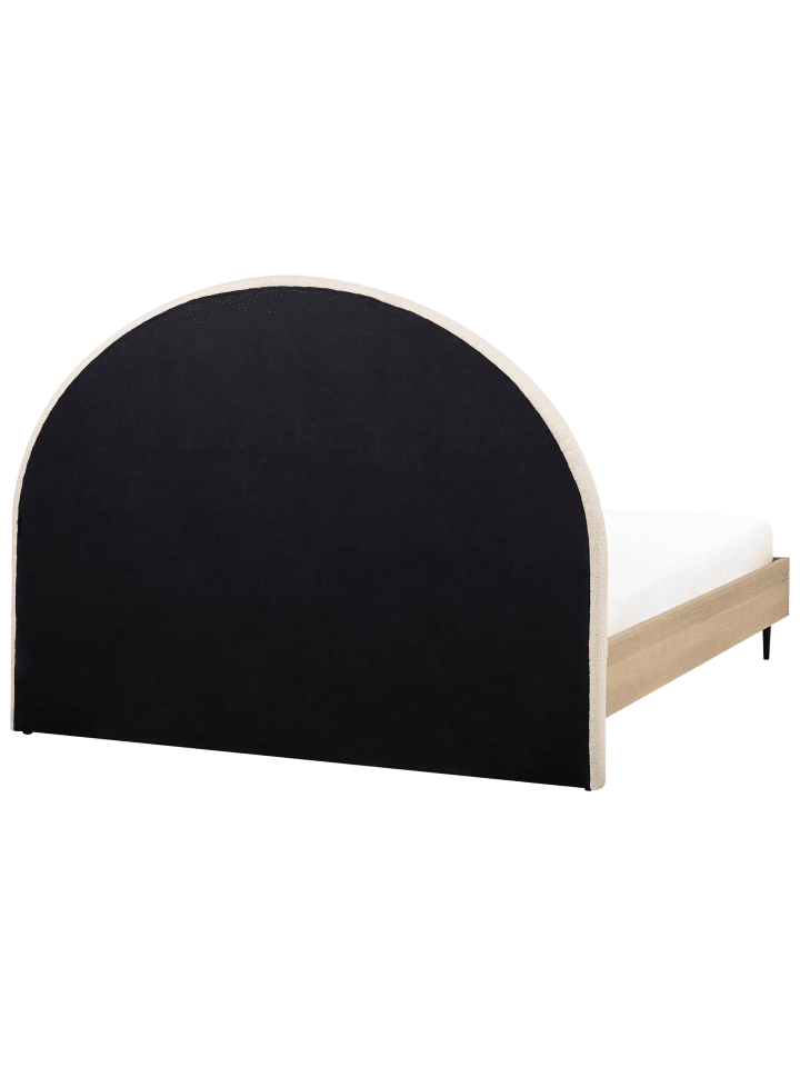 Beliani Doppelbett MILLAY in Beige/Heller Holzfarbton/Schwarz günstig kaufen onesize