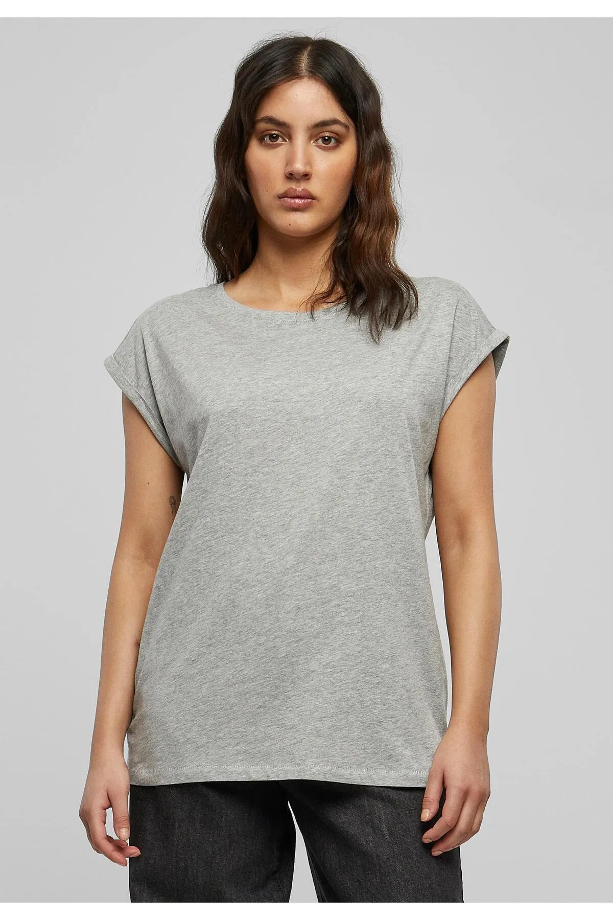 Urban Classics  Damen T-Shirt mit verlängerter Schulterpartie für Damen