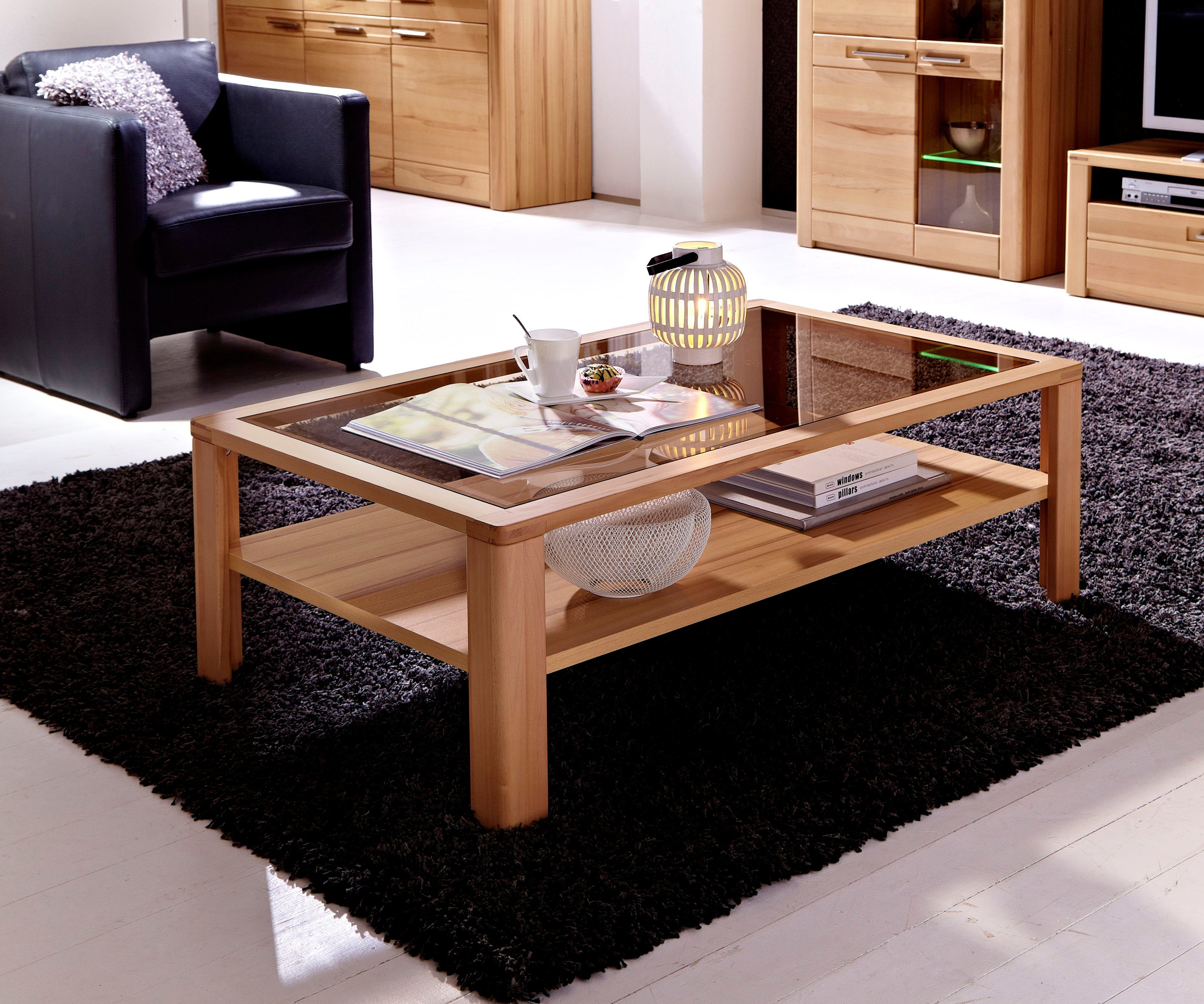 Innostyle Couchtisch Nature Plus (Packung), Couchtisch mit Sicherheits-Glasplatte