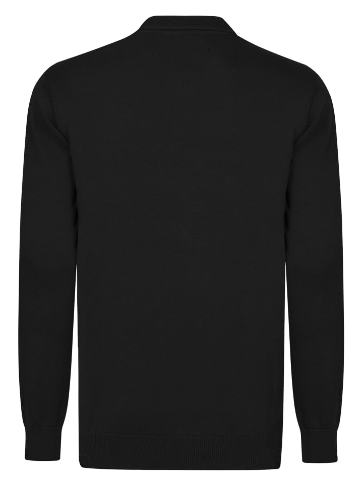 Felix Hardy Polo Kragen Langarm Pullover in Schwarz günstig kaufen