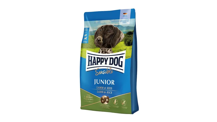Happy Dog Hundetrockenfutter Sensible Junior Lamm & Reis 4 kg 4 kg