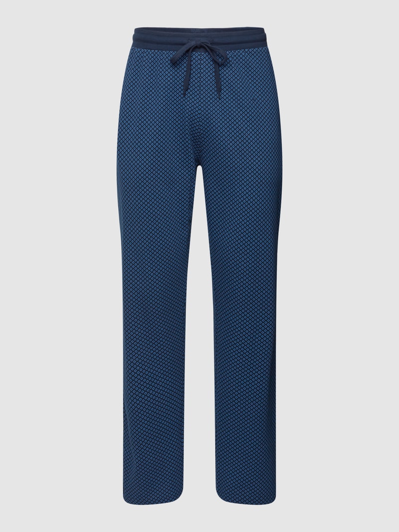 Pyjama-Hose mit Allover-Muster in dunkelblau