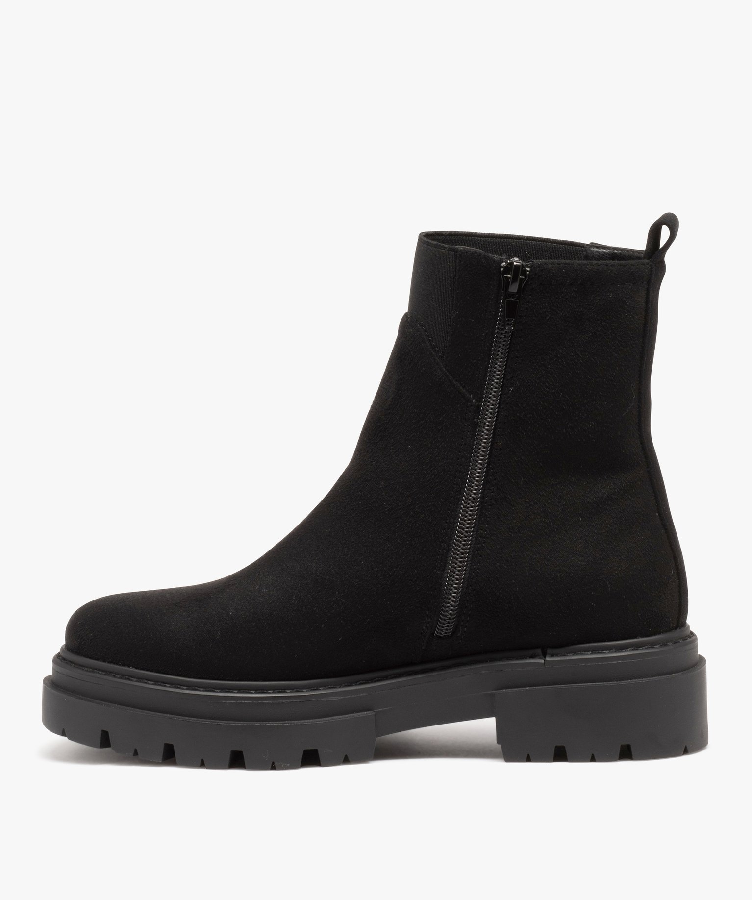 Boots en suédine, à tige élastique et semelle crantée noir | GEMO