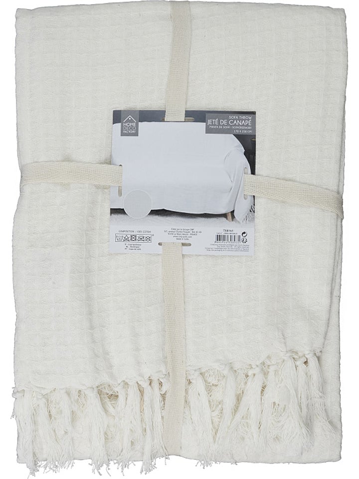 THE HOME DECO FACTORY Plaid in Creme - (L)250 x (B)170 cm günstig kaufen onesize