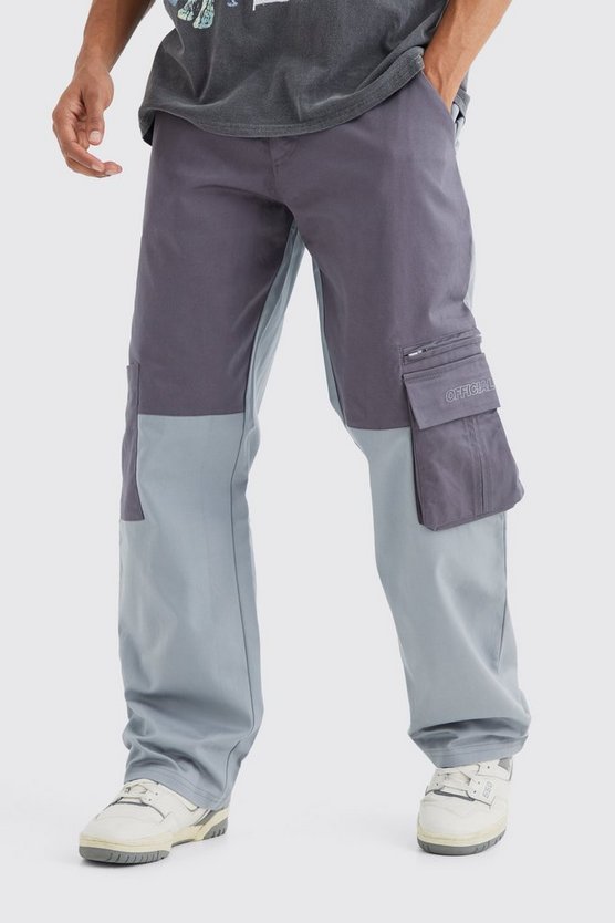 Slim-Fit Colorblock Cargo-Schlaghose