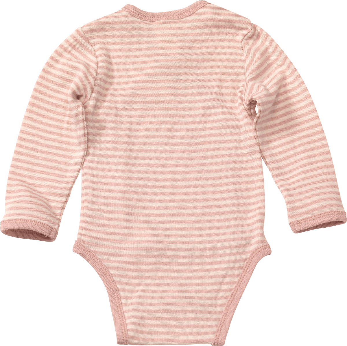 Wickelbody aus Bio-Wolle und Seide, rosa & weiß, Gr. 62/68, 1 St