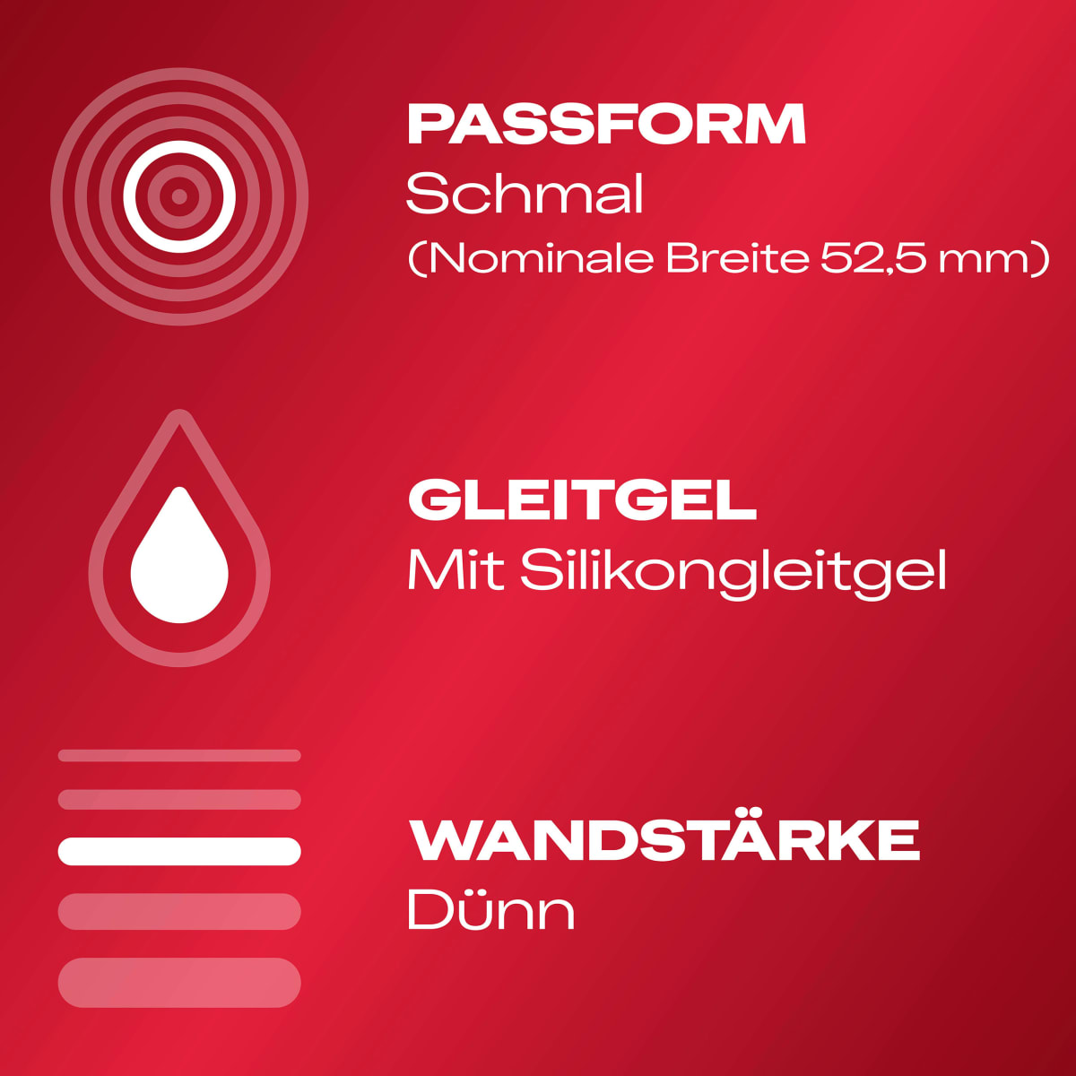 Kondome Gefühlsecht Slim Fit, Breite 52,5 mm, 8 St