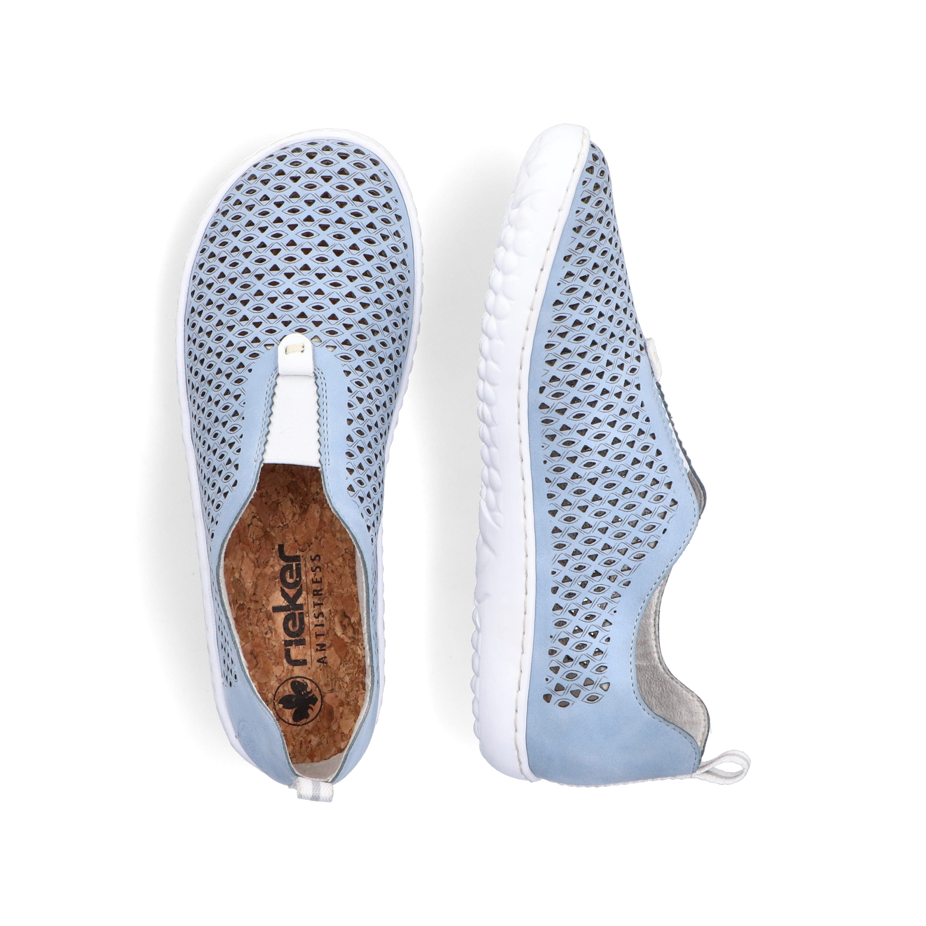 Rieker Damen Slipper hellblau