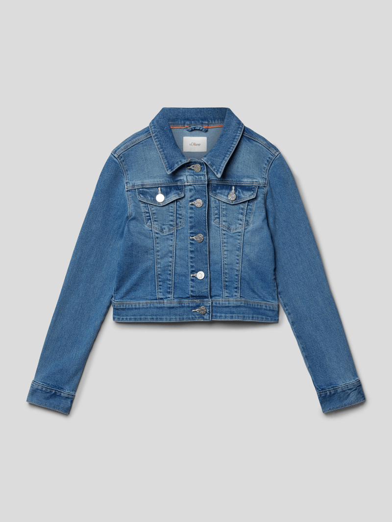 Jeansjacke mit Pattentaschen in blau