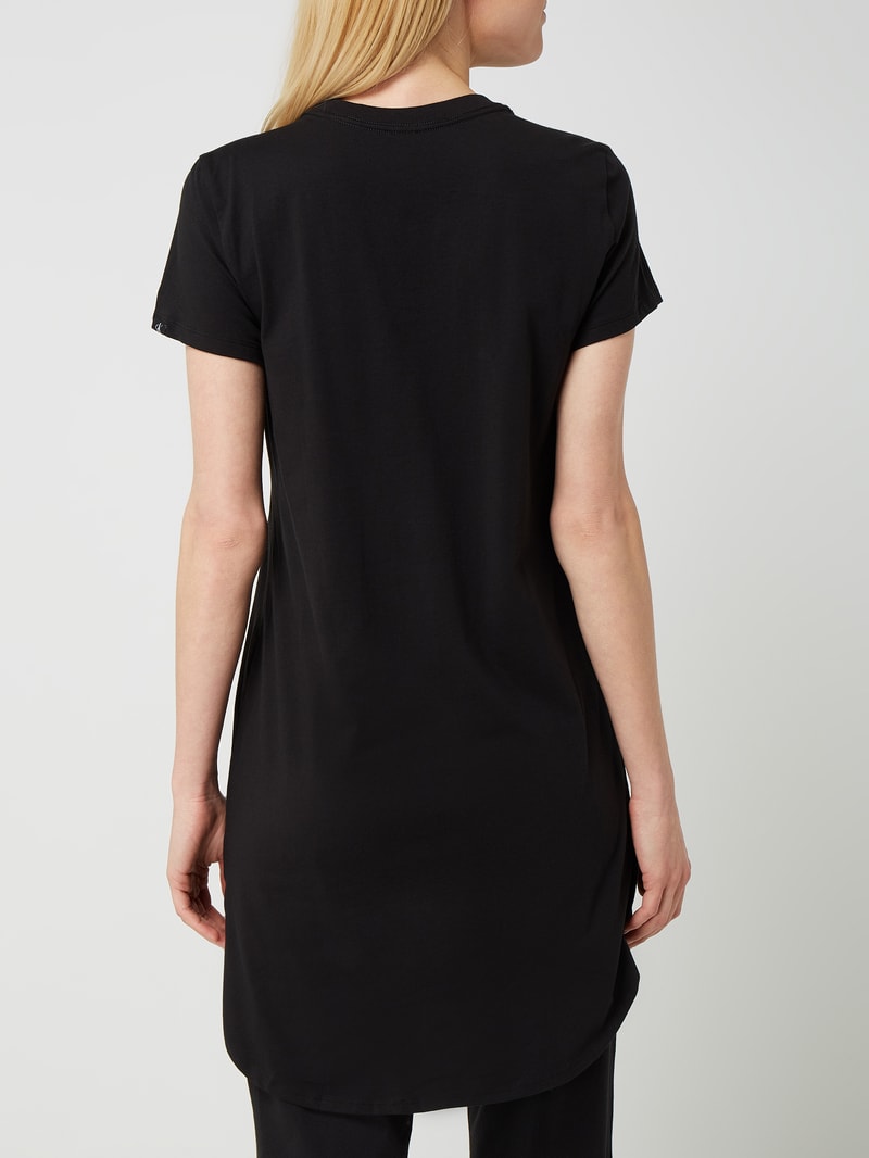 Pyjama-Oberteil mit Logo-Print in schwarz