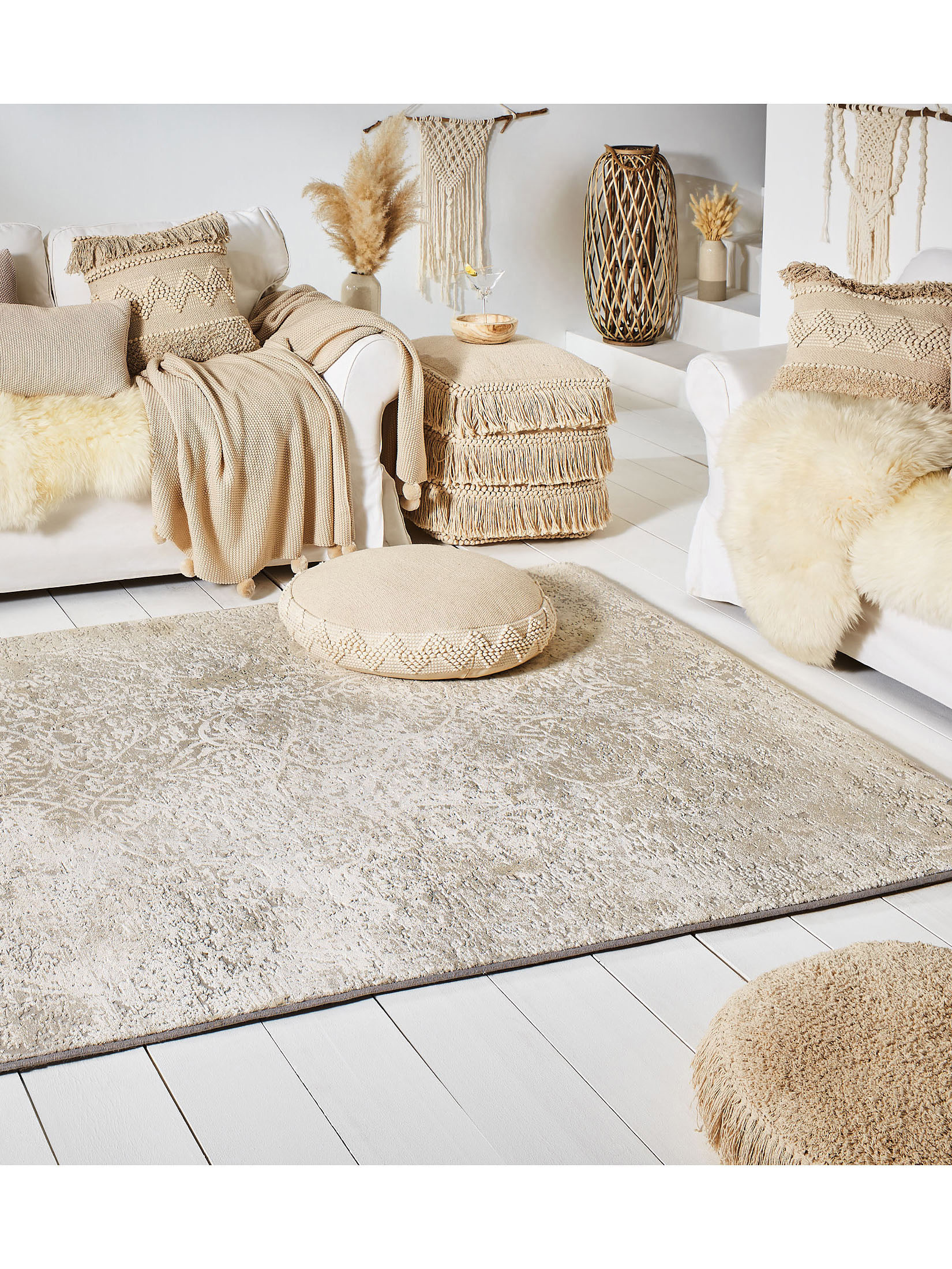 Vikonia Vintage-Teppich, Ivory