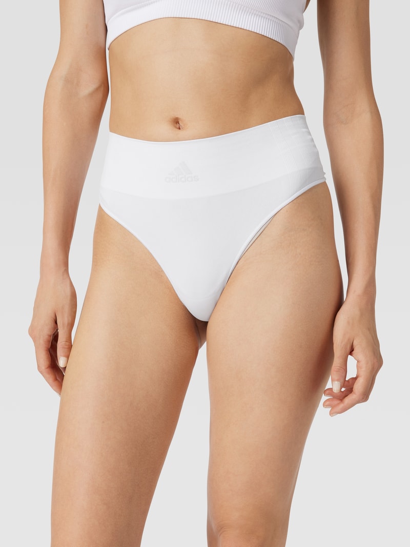 String mit Label-Print im 2er-Pack in weiß