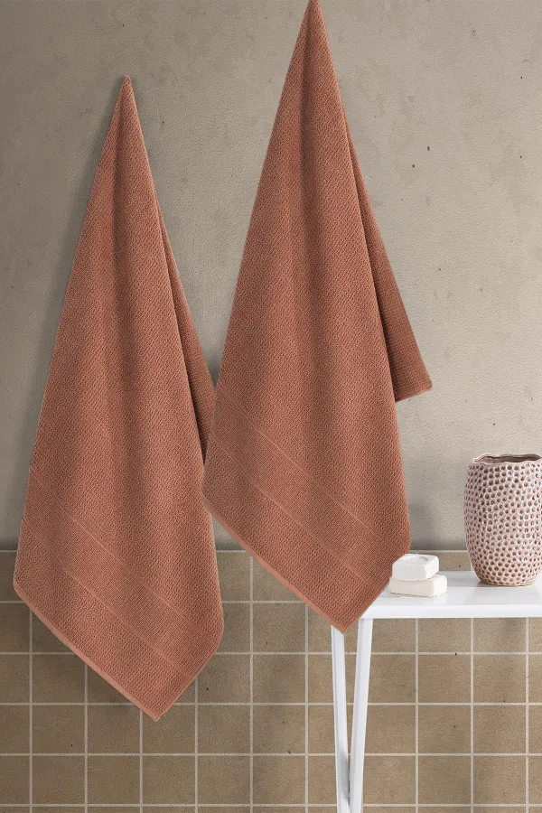 Zeynep Tekstil  royalblau | 70x140 cm 2-teiliges Badetuch-Set, 100% Baumwolle Handtuch-Set