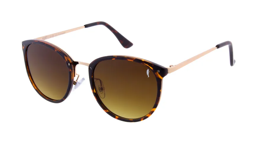 GNTM Sonnenbrille Havanna Braun mit goldenen Bügeln