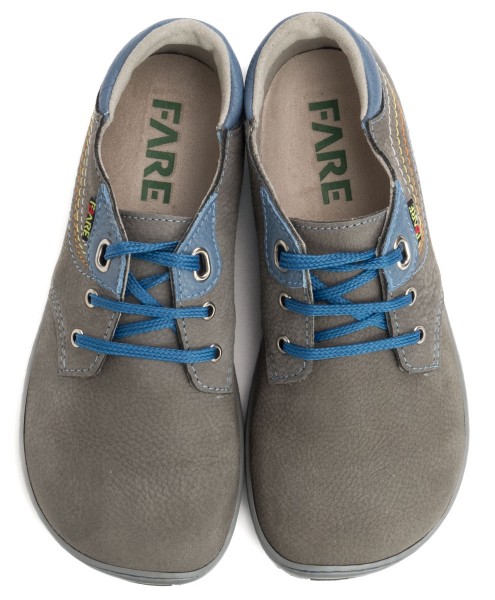 Fare Bare |vB ~ LowCut Leder Schnürer ~ Grau/Blau