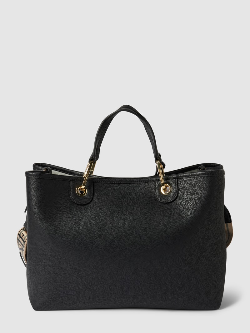 Shopper mit Label-Detail in schwarz