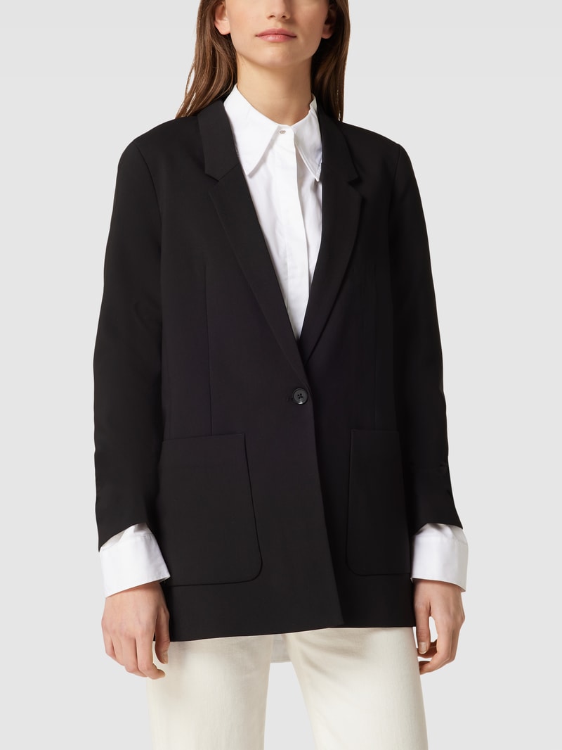 Blazer mit Reverskragen in schwarz