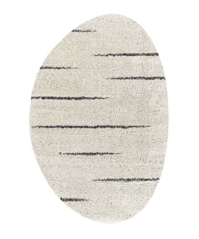 Tapis shaggy en fausse fourrure forme galet MELLOW