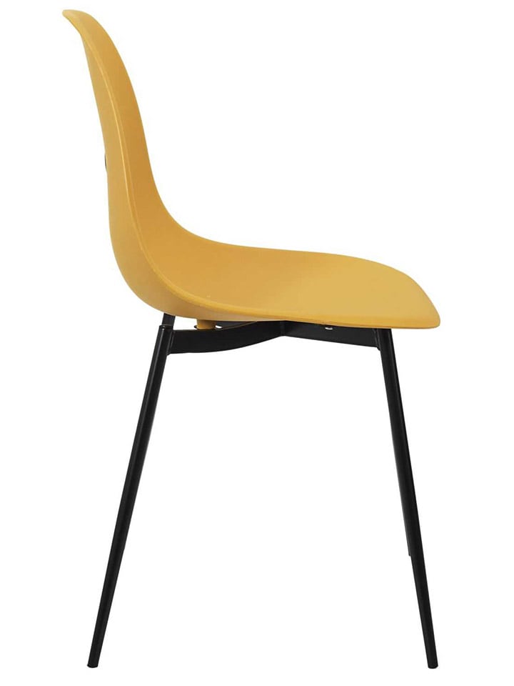 Rétro Chic Esszimmerstuhl ''Gustav'' in Gelb - (B)50,7 x (H)84,8 x (T)45,5 cm günstig kaufen onesize