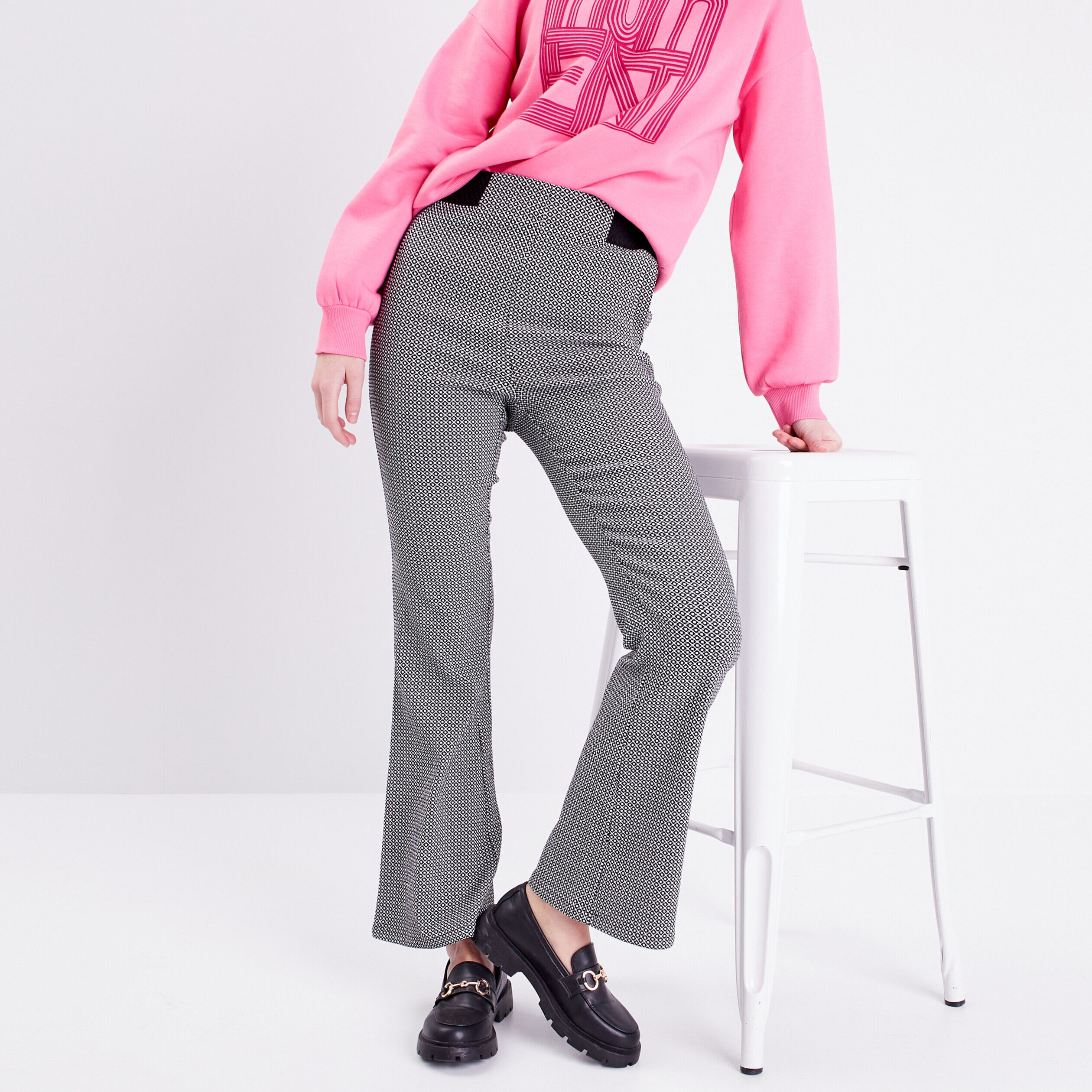 Pantalon flare taille haute pour femme noir femme | Cache Cache