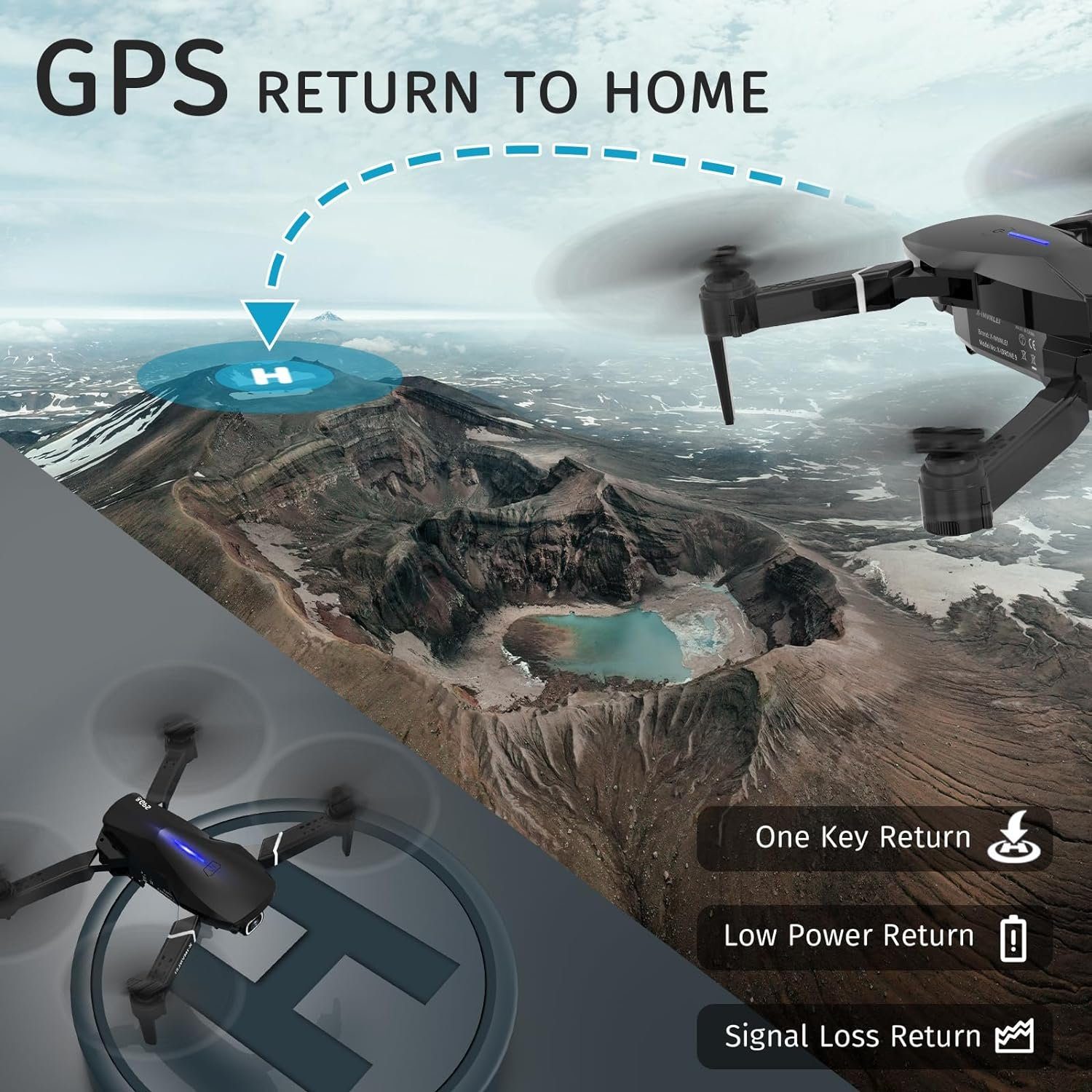 X-IMVNLEI X9 GPS follow me GPS auto return RC Quadrocopter Drohne (mit Kamera UHD 4K Faltbar video Drohnen mit Einstellbarer 110)