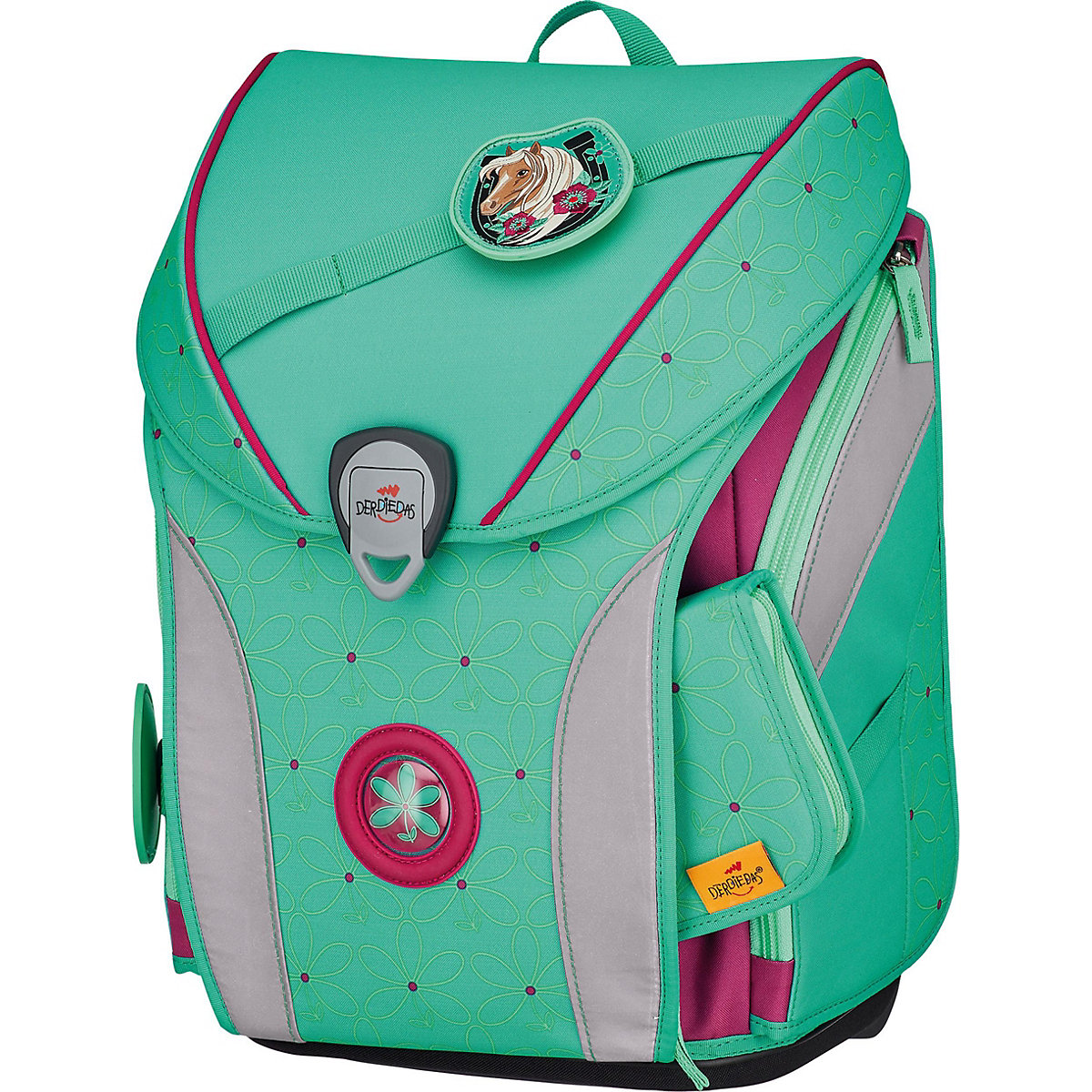 Schulrucksackset ErgoFlex MAX Peppermint Pony, 5-tlg., inkl. Wechselbuttons (2023)