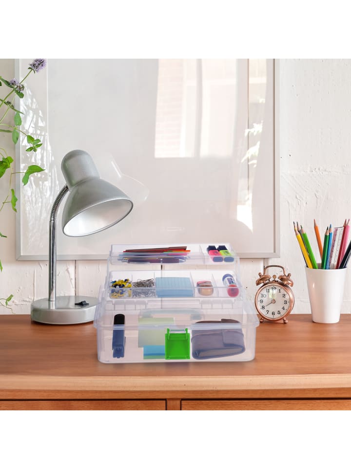 relaxdays Aufbewahrungsbox in Transparent/ Grün - (B)33 x (H)14 x (T)19,5 cm günstig kaufen onesize