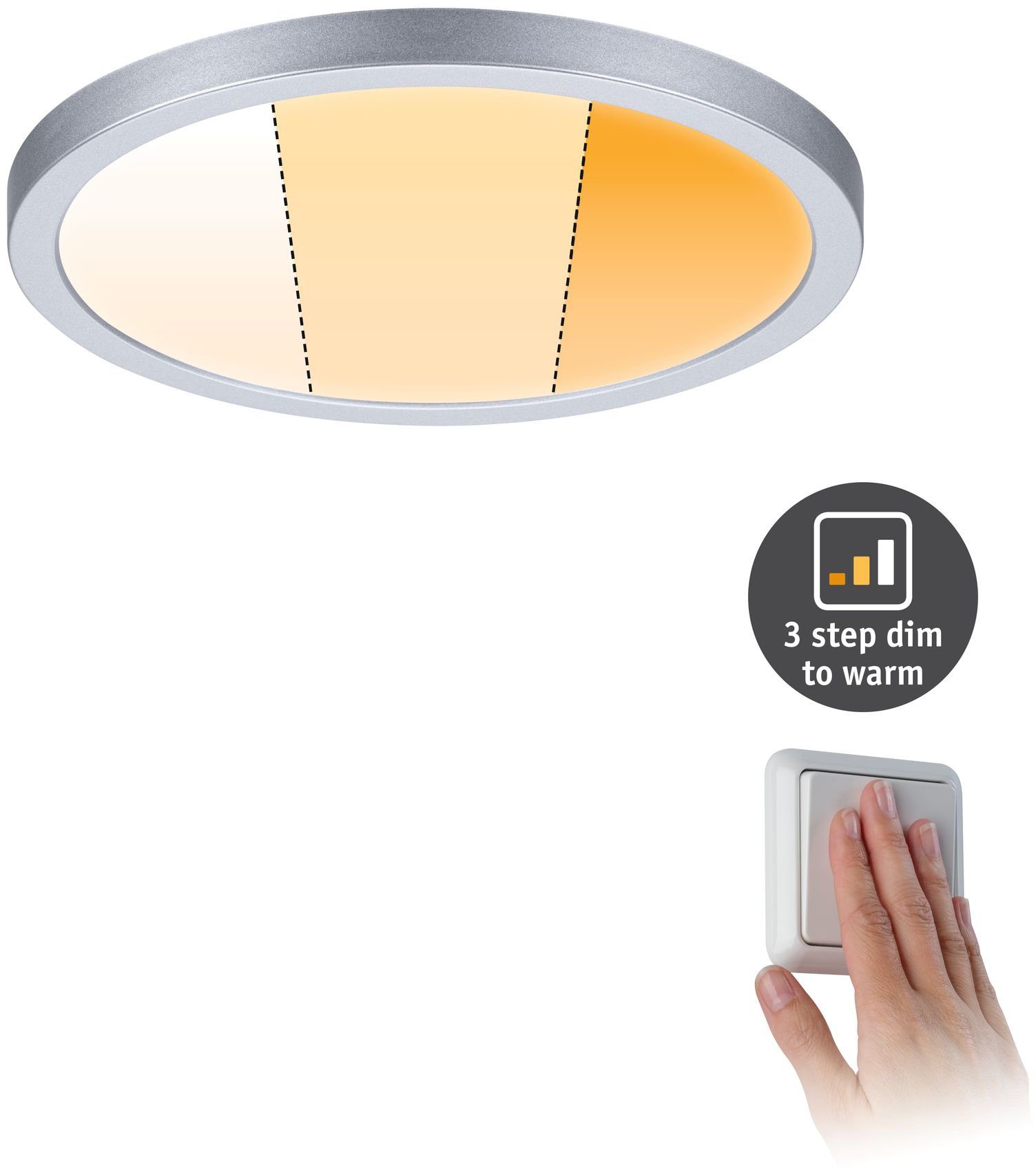 Paulmann LED Einbauleuchte Areo, Memoryfunktion, LED fest integriert, Warmweiß, LED-Modul, WarmDim-Stepschaltung