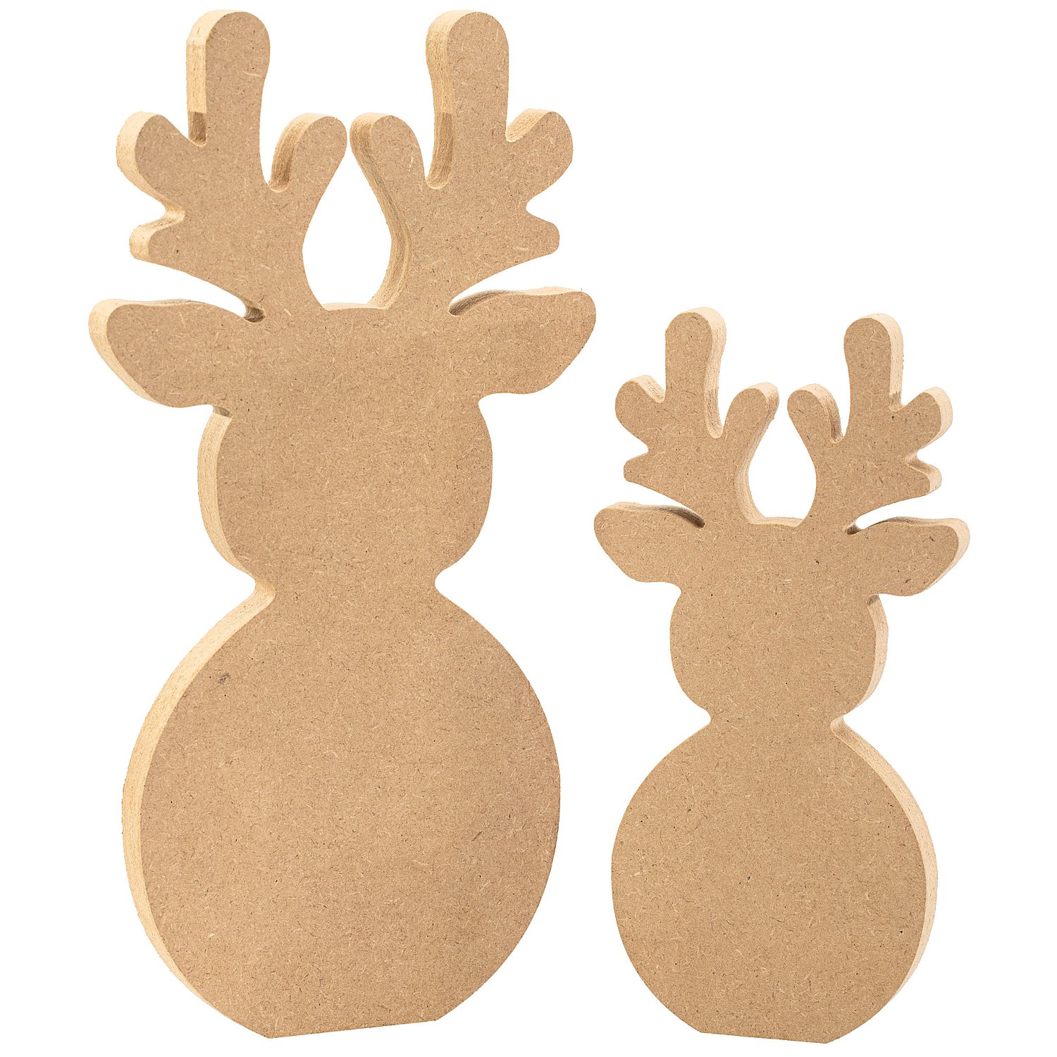 Rentiere aus MDF, 35 x 17,6 cm und 25 x 12,6 cm, 2 Stück