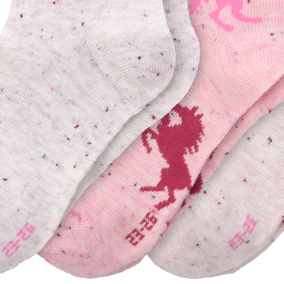 3 Paar Mädchen Socken mit Pferde-Motiven