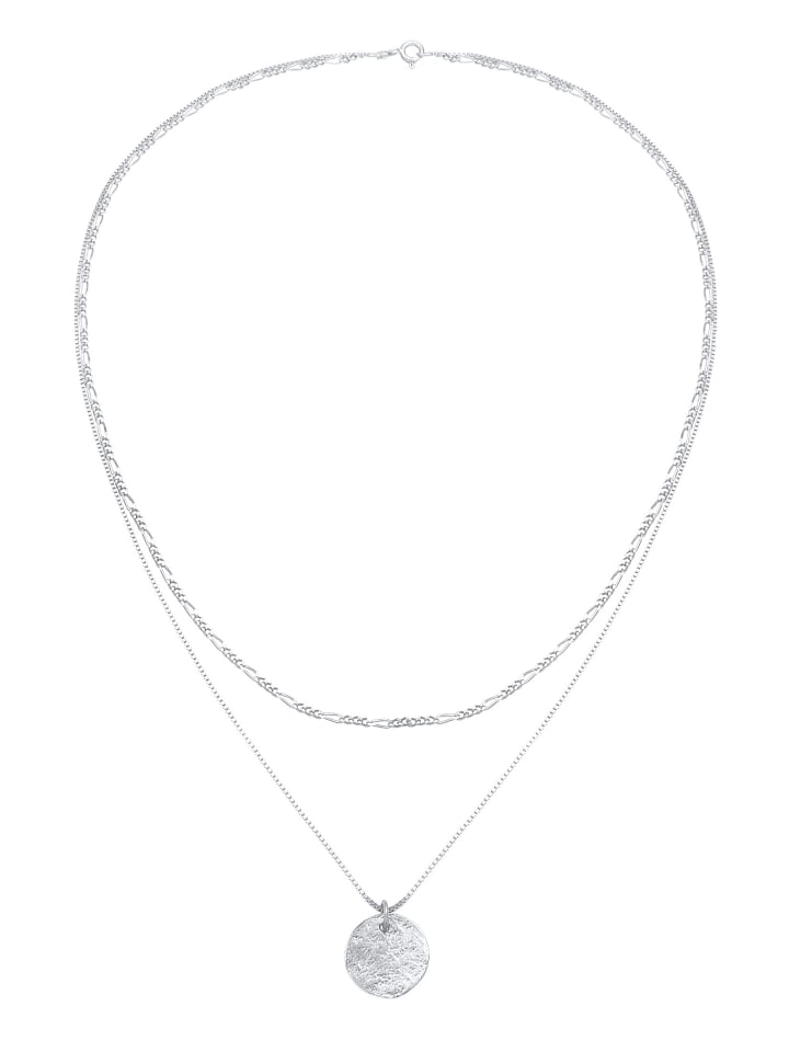Elli Halskette 925 Sterling Silber Plättchen, Figaro in Silber günstig kaufen