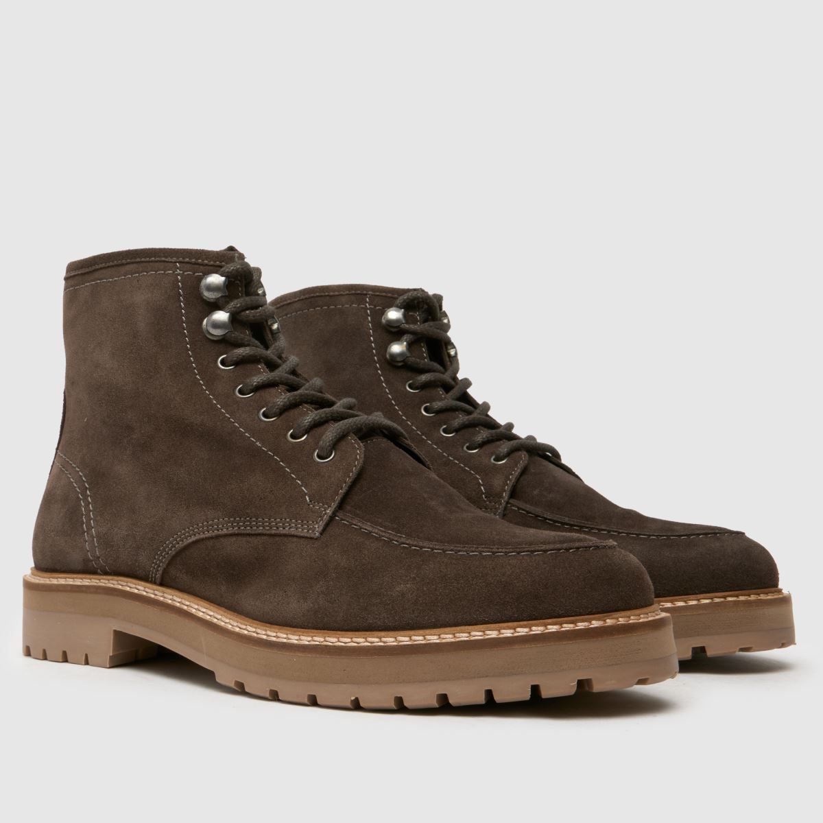Schuh Django velúr fűzős csizma szürke színben