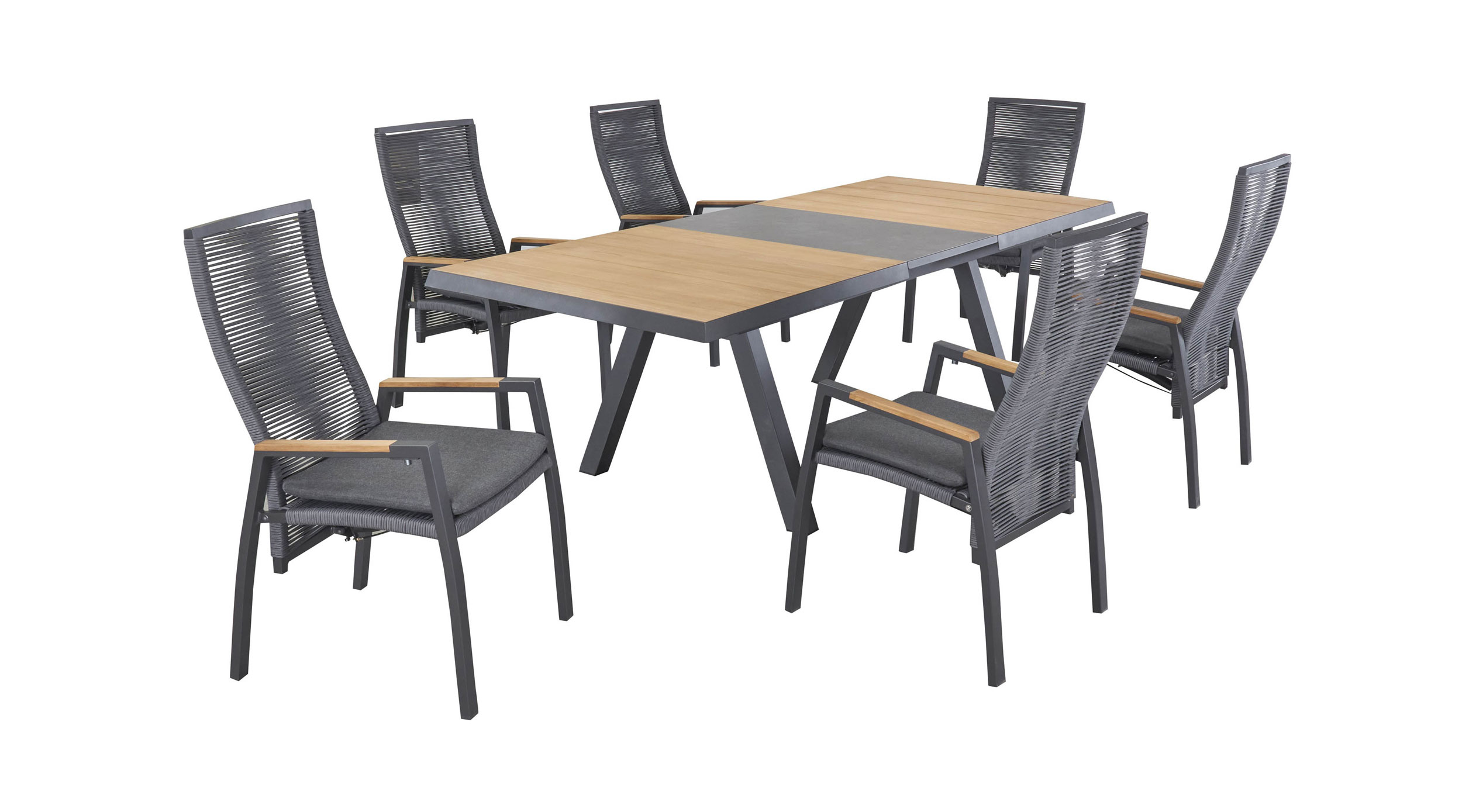 OUTDOORAusziehtisch Keramik/Teak