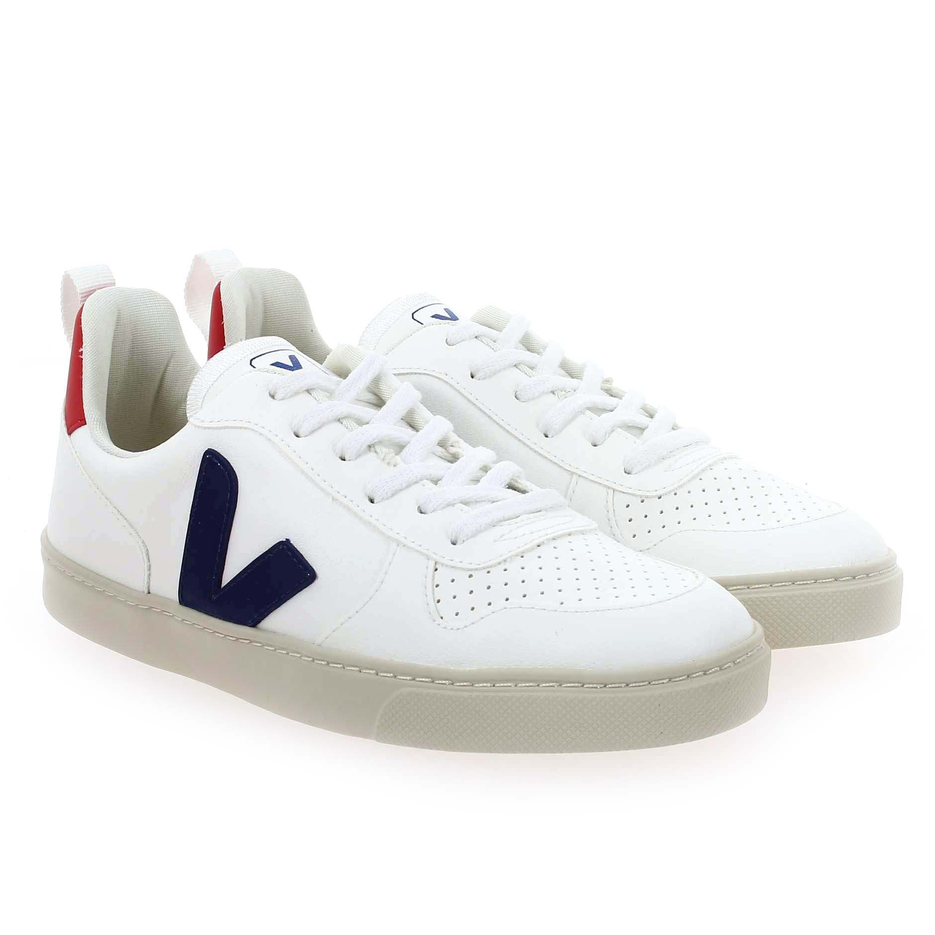 Veja  SMALL V-10 LACE - Blanc Bleu