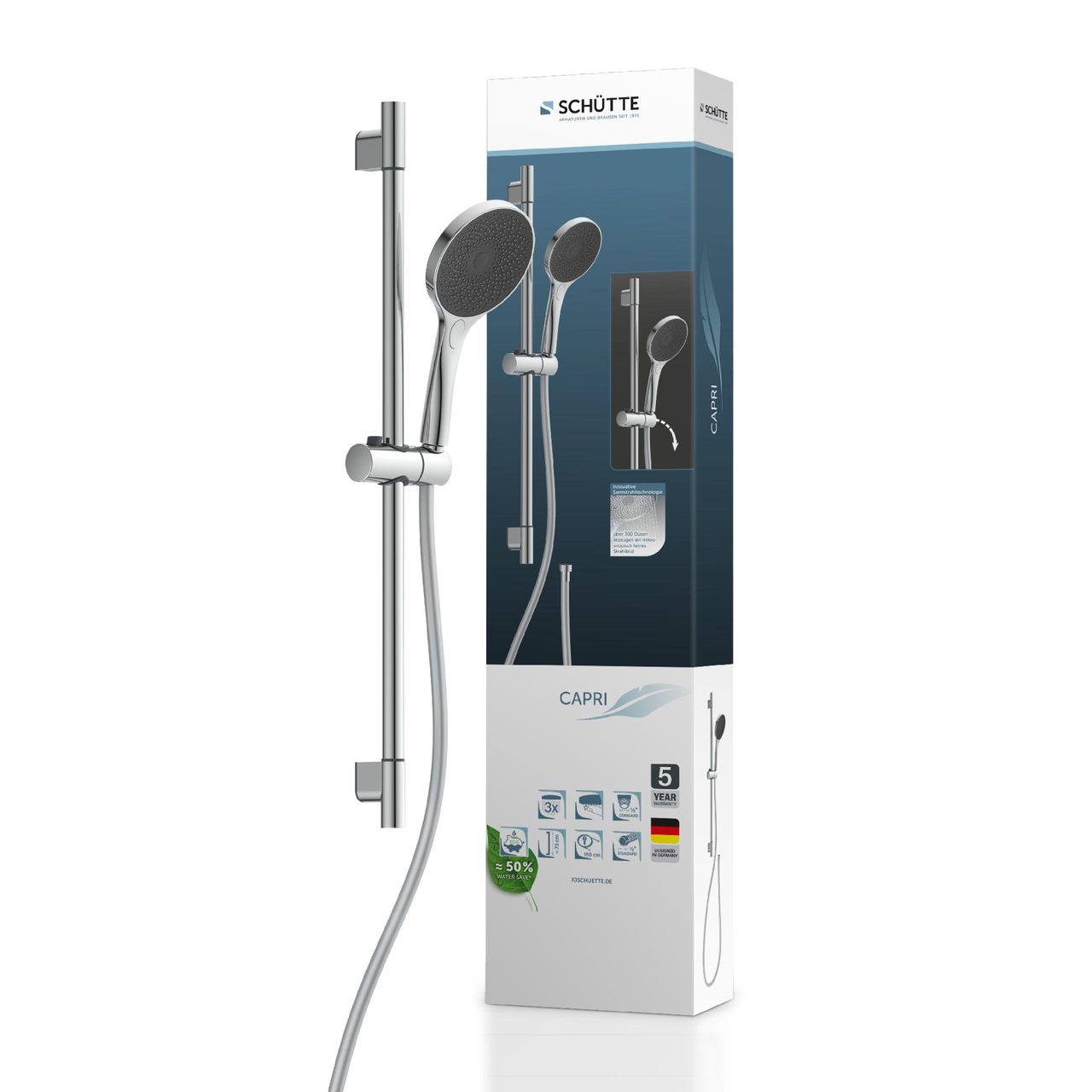 Schütte CAPRI Stangenbrauseset, Chrom