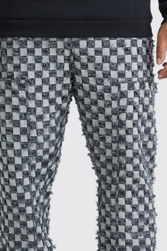 Plus karierte Slim-Fit Schlaghose