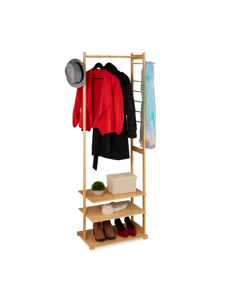 relaxdays Kleiderständer in Natur - (B)81 x (H)177,5 x (T)38 cm günstig kaufen onesize