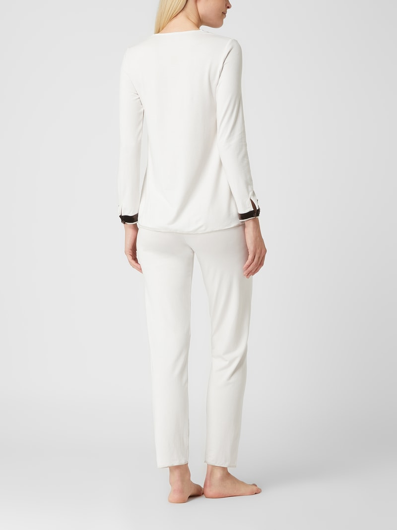Pyjama mit Stretch-Anteil in offwhite
