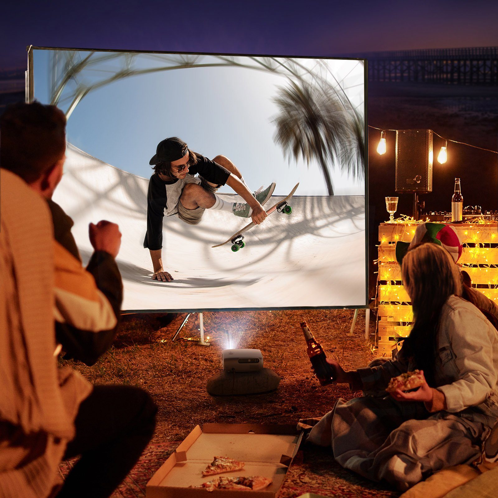 Sinaopus HD Projektor, 5G WiFi Bluetooth Beamer 4K LED-Beamer (1920x1080 px, Full HD)