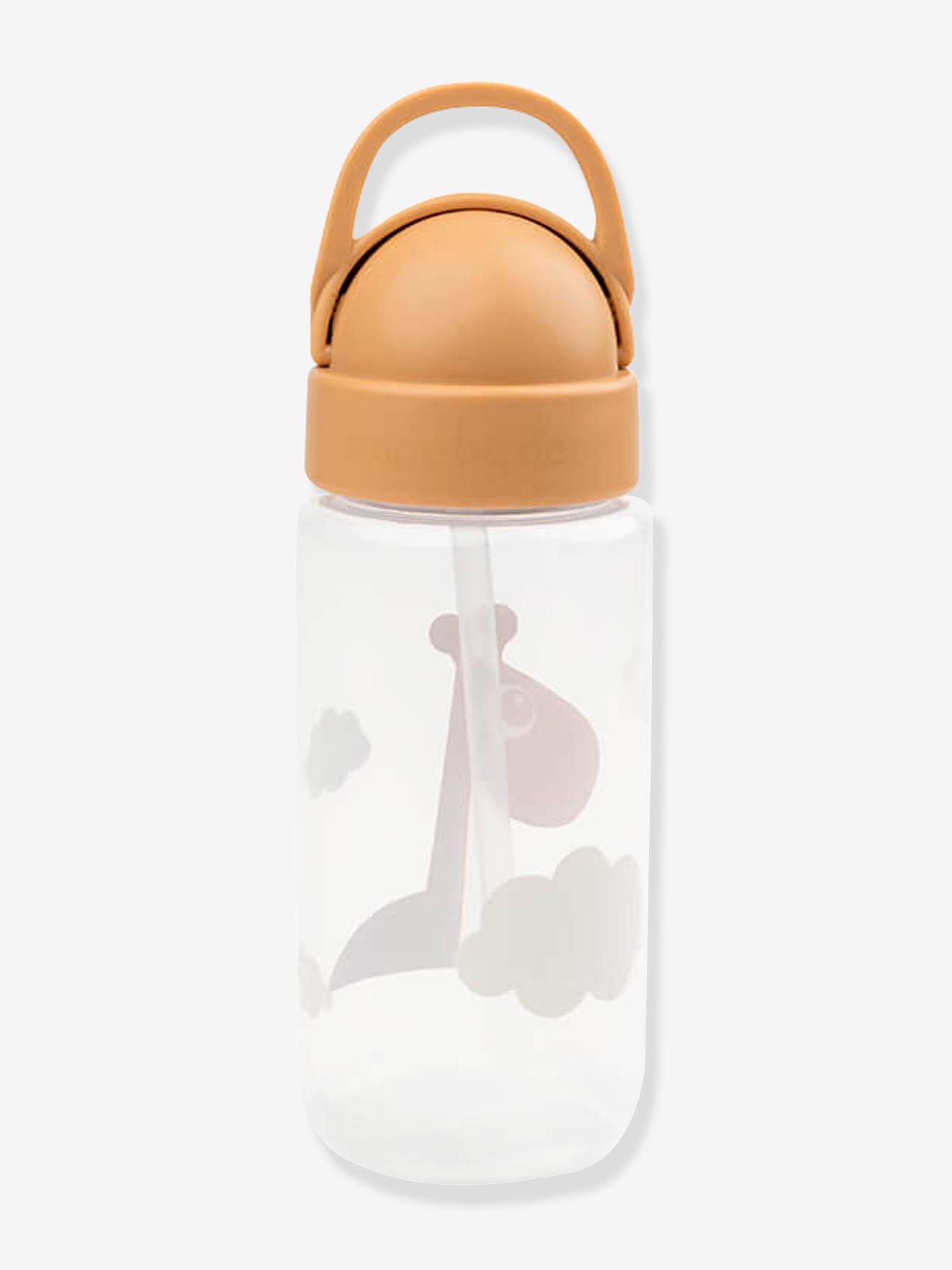 Done by deer Trinkflasche DONE BY DEER mit Trinkhalm, 350 ml - orange