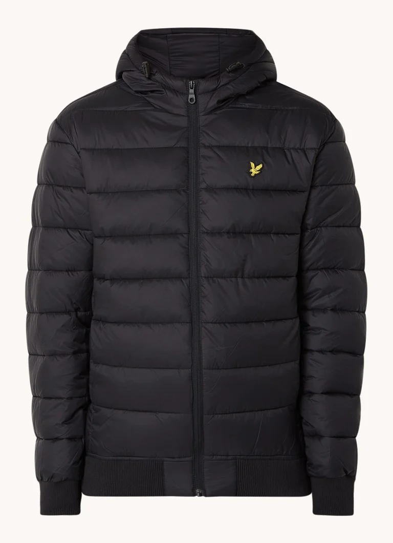 Pikowany płaszcz z kapturem i logo Lyle & Scott