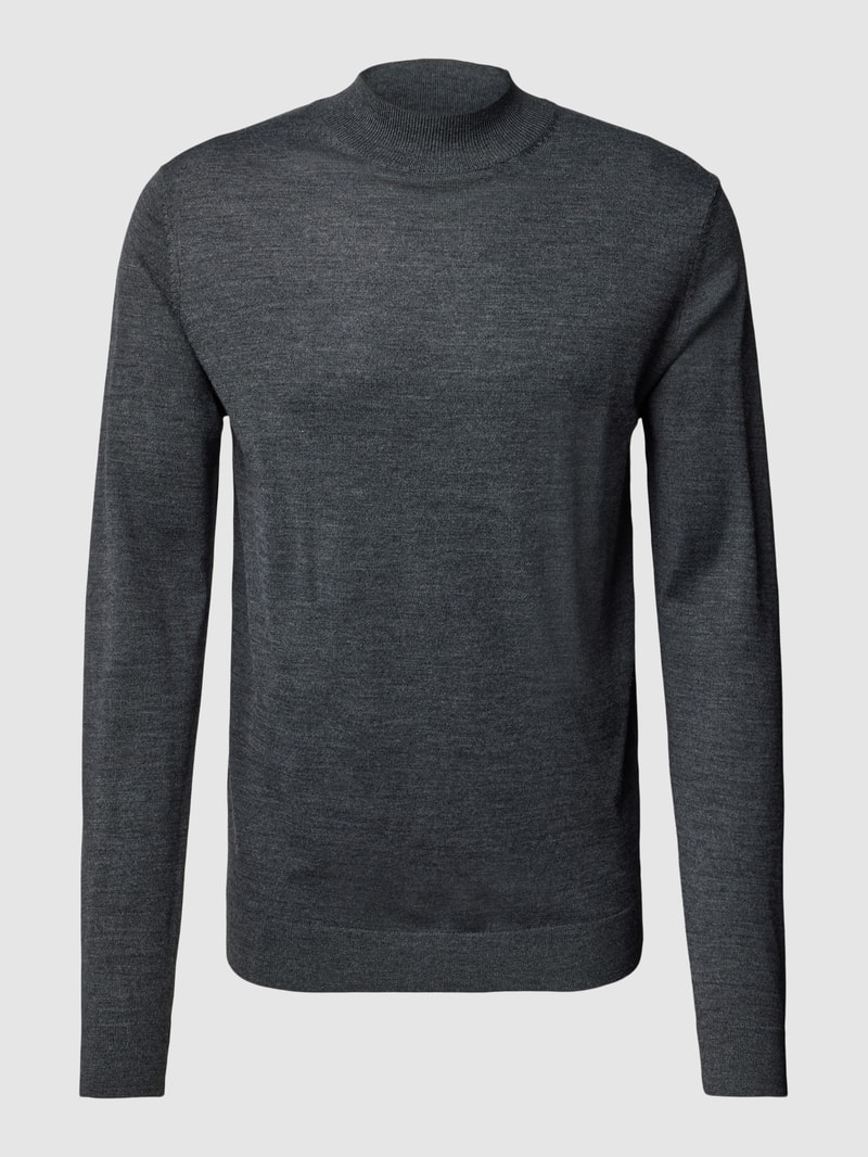 Strickpullover mit Turtleneck Modell 'TOWN' in mittelgrau