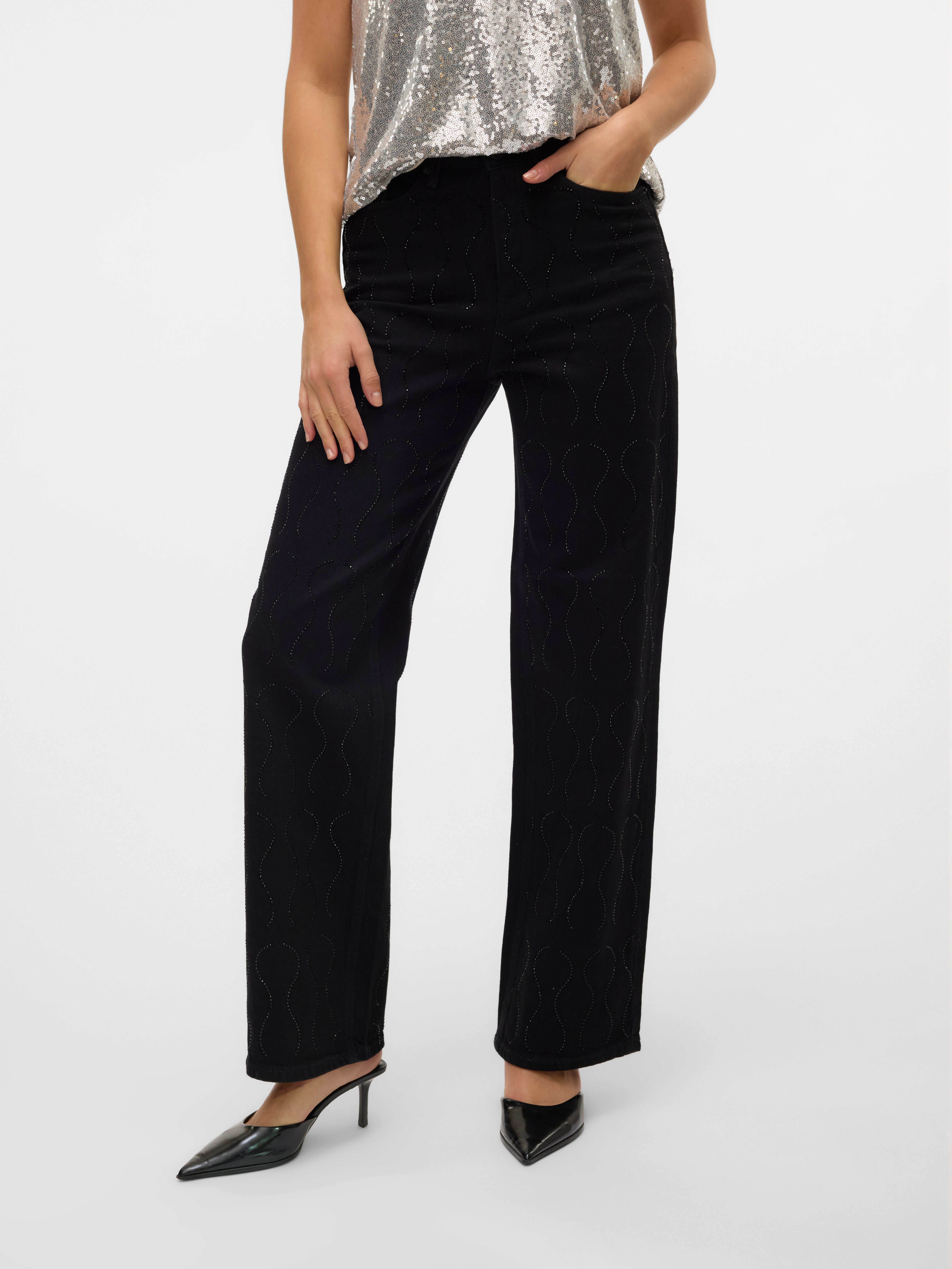 VMTESSA Hohe Taille Weiter Beinschnitt Jeans