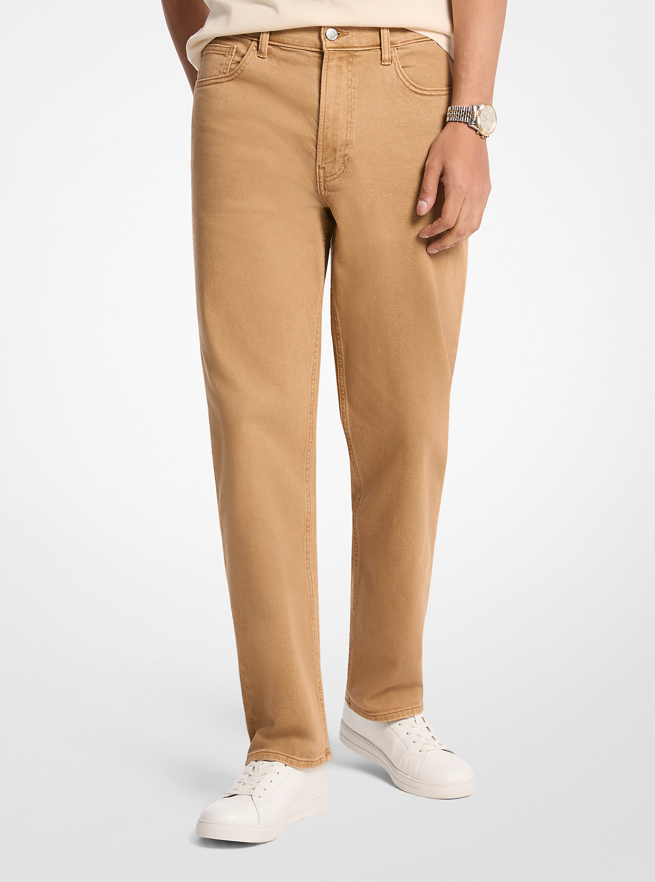 Finn Straight-Fit Stretch Denim Jeans - DARK CAMEL